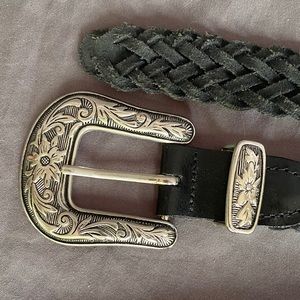 Genuine Leather Silver Southwest Belt